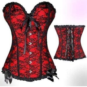 Bustier Corset Top Lingerie Corselet Bustier Floral Lace Overlay Corset Overbust